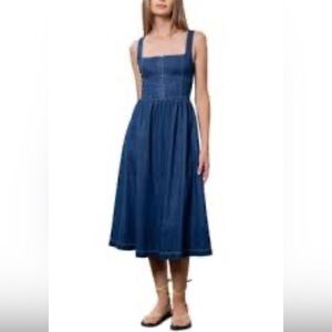 Moon River Blue Midi Dress